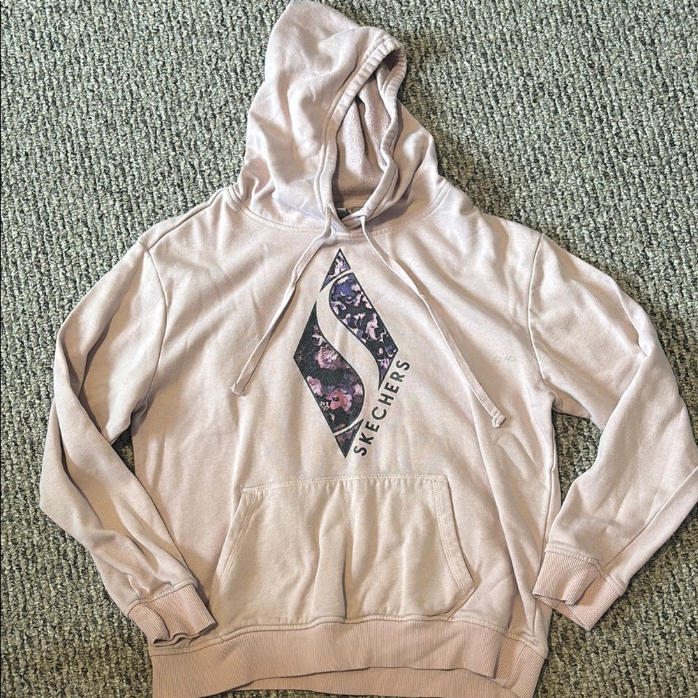Skechers Light Pink Hoodie with Floral Logo
